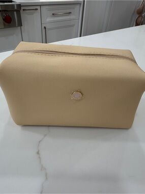 Beige Leather Cosmetic Pouch & Products